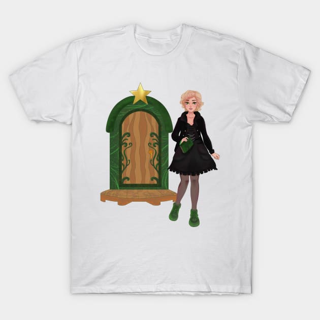 Gia and her door T-Shirt by UncoveringOklahoma